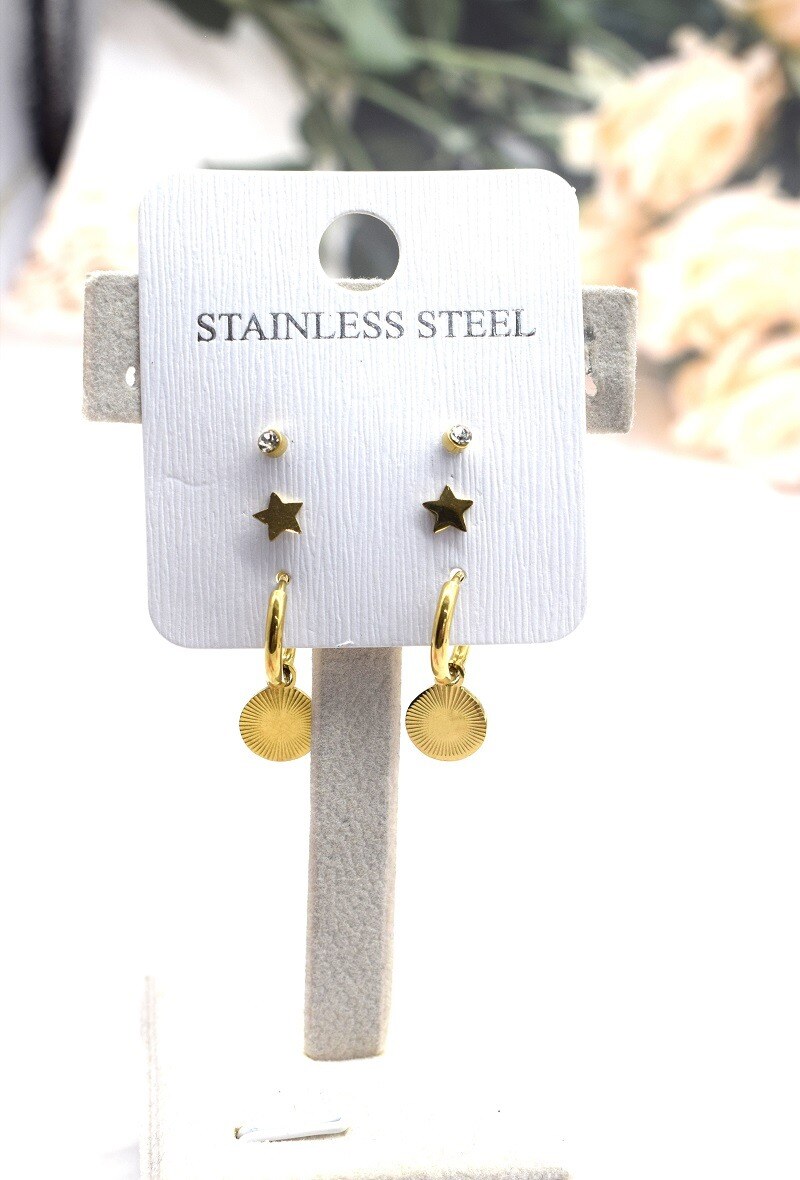 Grossiste Rouge Bonbons - BOUCLE D'OREILLE EN ACIER