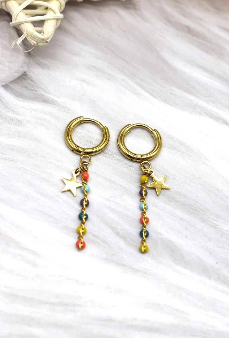 Grossiste Rouge Bonbons - BOUCLE D'OREILLE EN ACIER