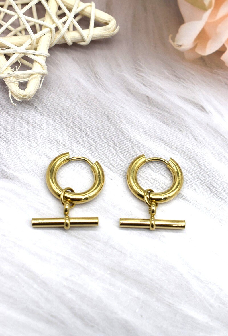 Grossiste Rouge Bonbons - BOUCLE D'OREILLE EN ACIER
