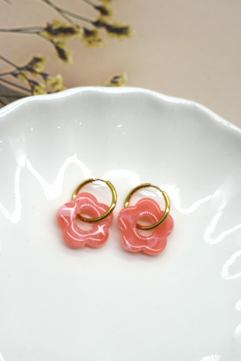 Großhändler Rouge Bonbons - Blumenohrringe aus Edelstahl