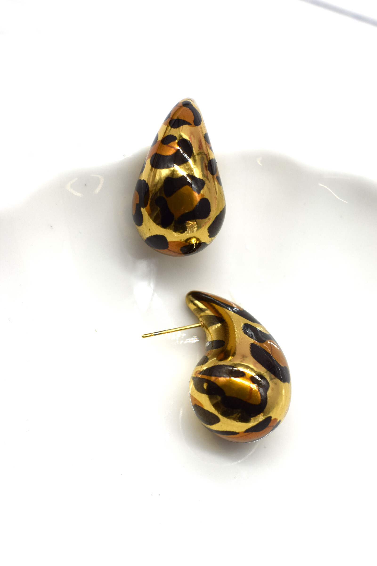 Wholesaler Rouge Bonbons - Stainless steel leopard earrings