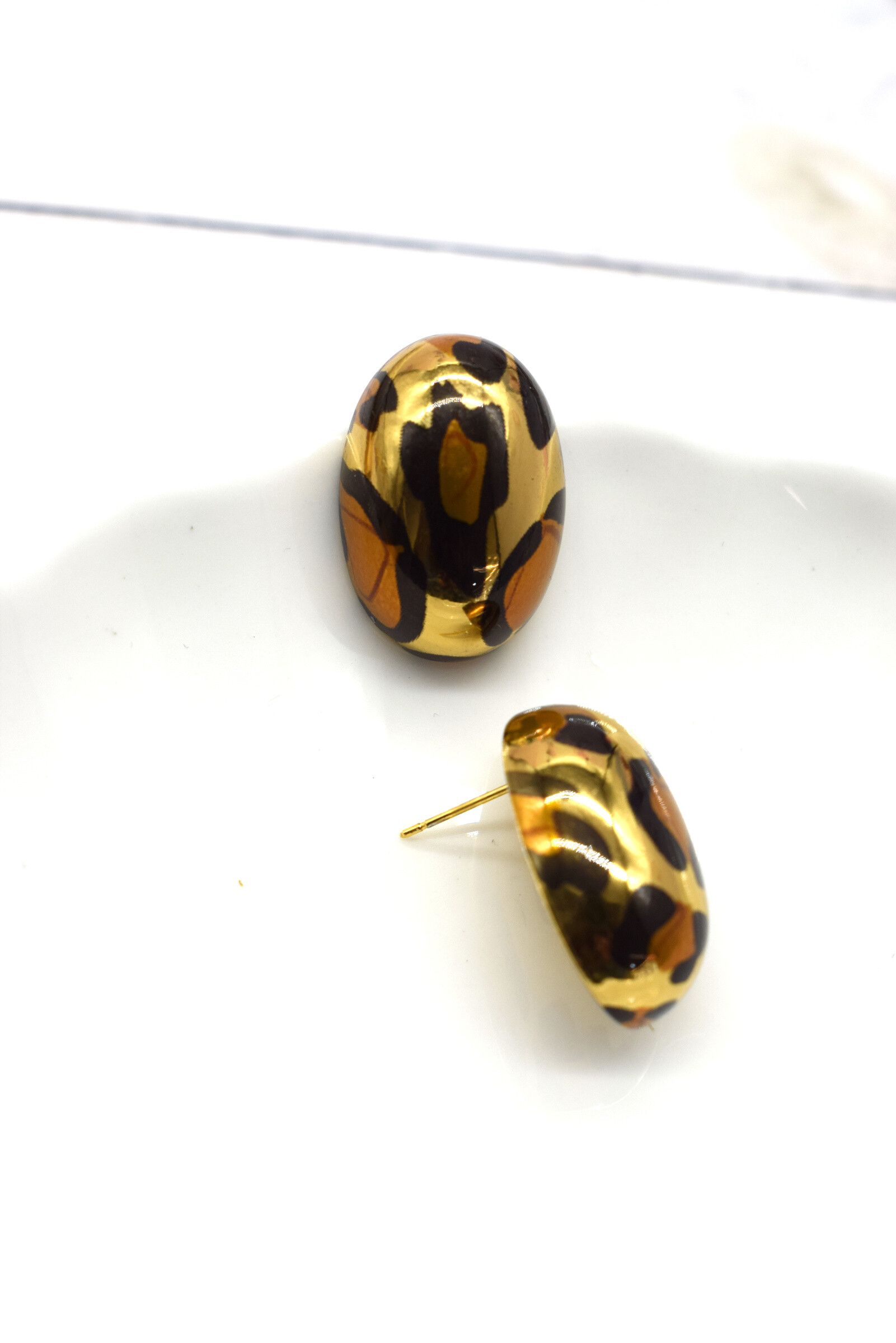 Wholesaler Rouge Bonbons - Stainless steel leopard earrings