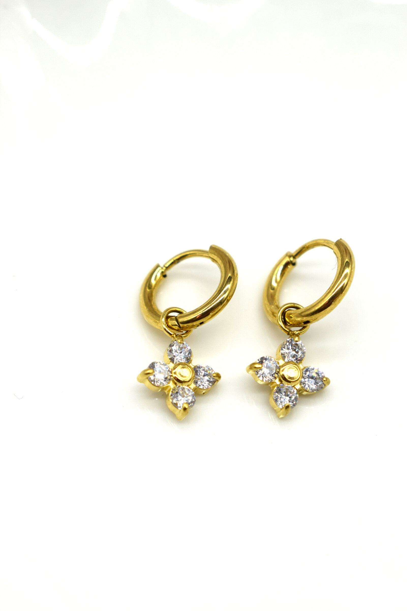 Mayorista Rouge Bonbons - Pendientes de flores de acero inoxidable