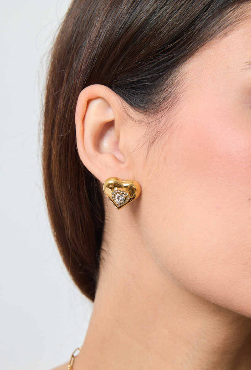 Wholesaler Rouge Bonbons - Stainless steel heart earrings