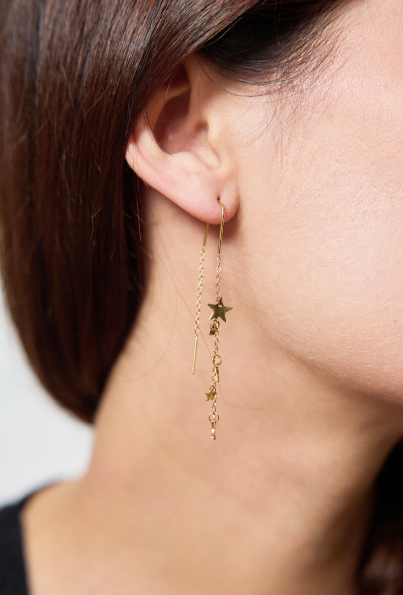 Wholesaler Rouge Bonbons - Stainless Steel Star Pendant Earrings