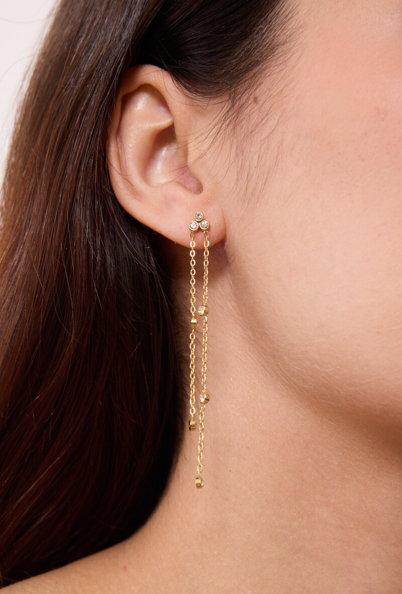 Wholesaler Rouge Bonbons - Stainless steel dangling chain earrings