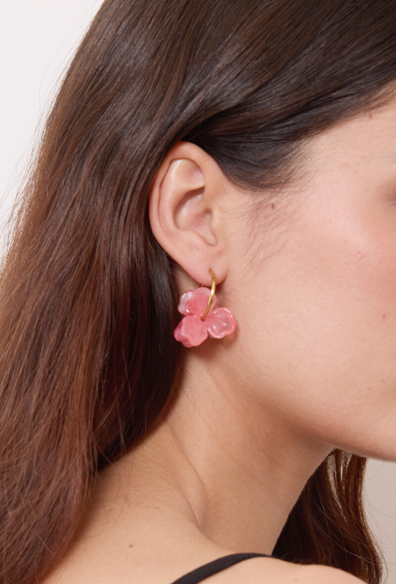 Mayorista Rouge Bonbons - Pendientes de flores de acero inoxidable