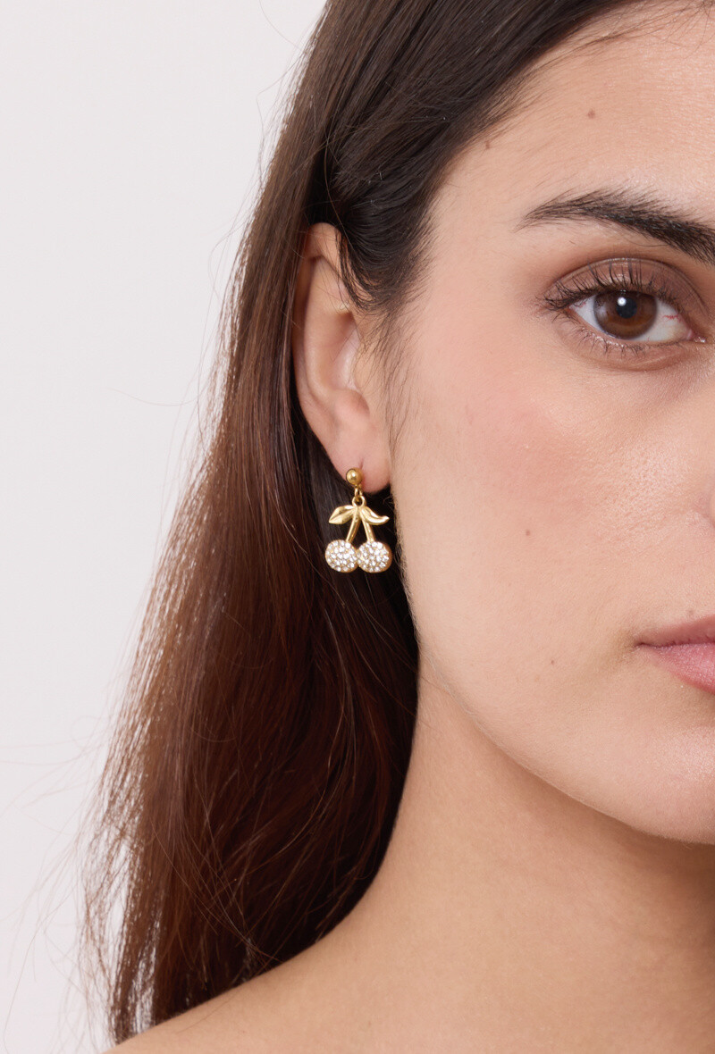Wholesaler Rouge Bonbons - Stainless steel cherry earrings