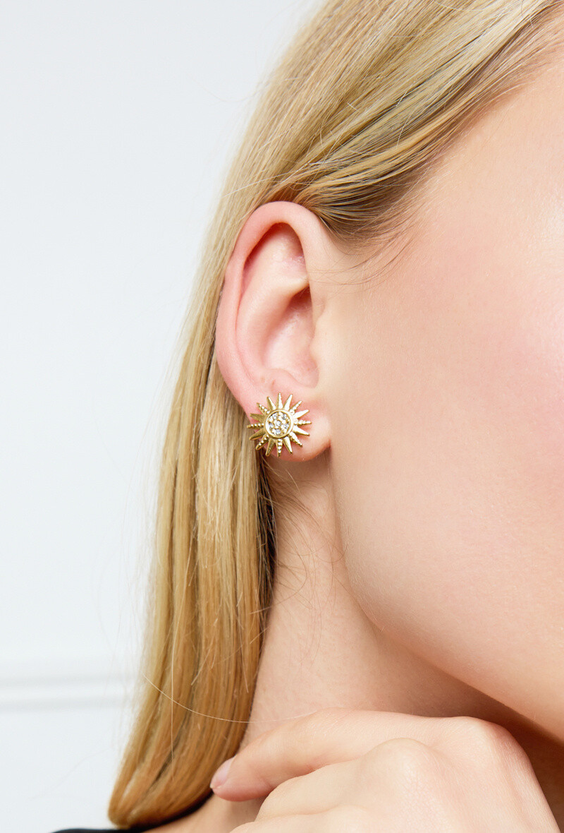 Wholesaler Rouge Bonbons - Stainless steel sun earrings