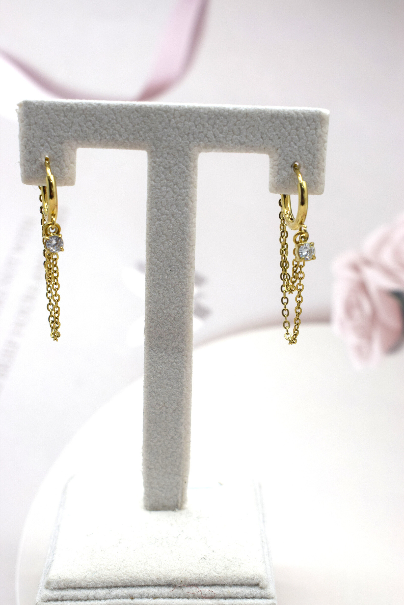 Wholesaler Rouge Bonbons - Earrings hang with stainless steel rhinestones