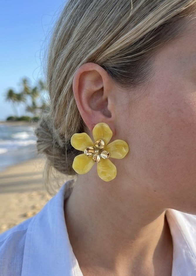 Mayorista Rouge Bonbons - Pendientes de Flor de Acero Inoxidable