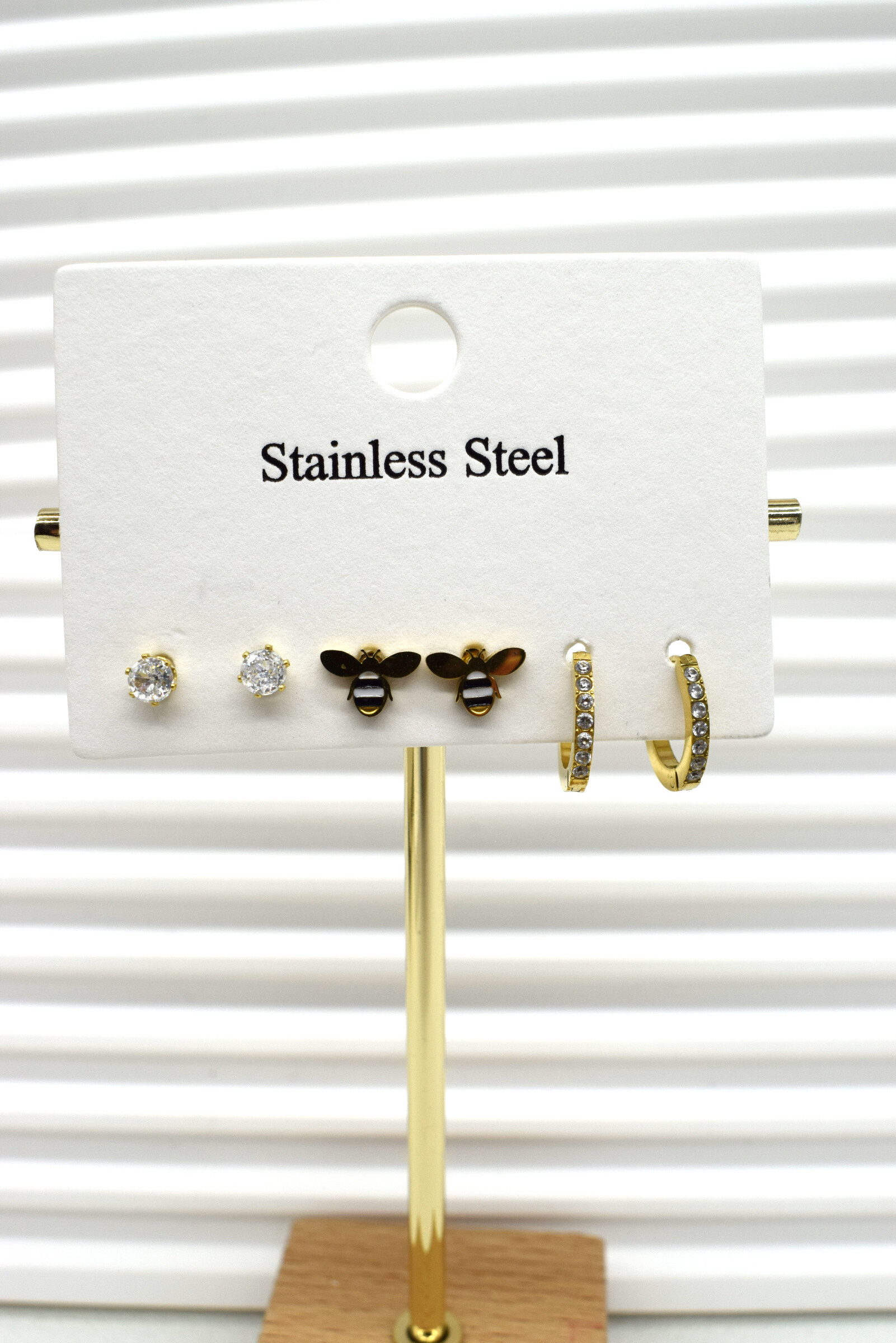 Wholesaler Rouge Bonbons - Lots earrings of the three stainless steel pairs