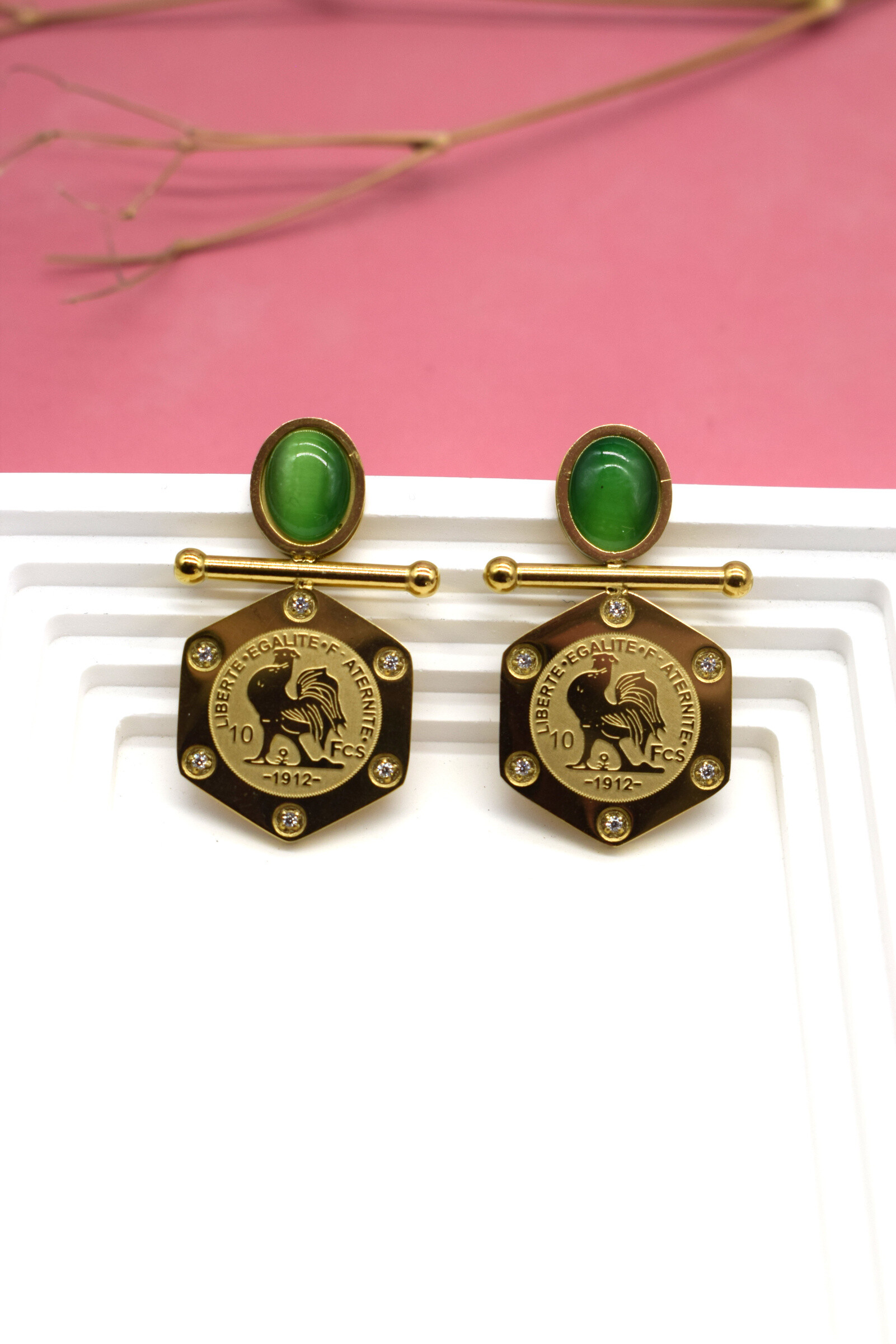 Wholesaler Rouge Bonbons - Stainless steel roof earrings