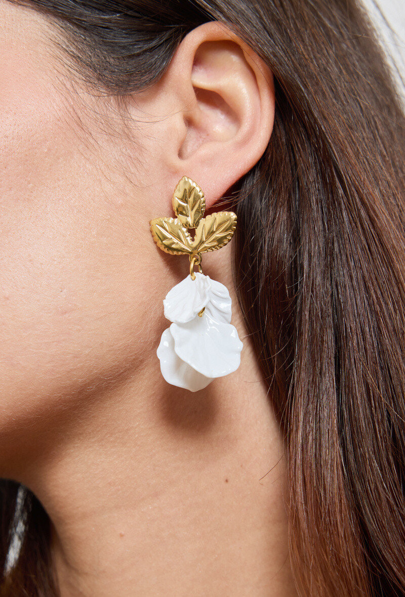 Mayorista Rouge Bonbons - Pendientes de flores de acero inoxidable