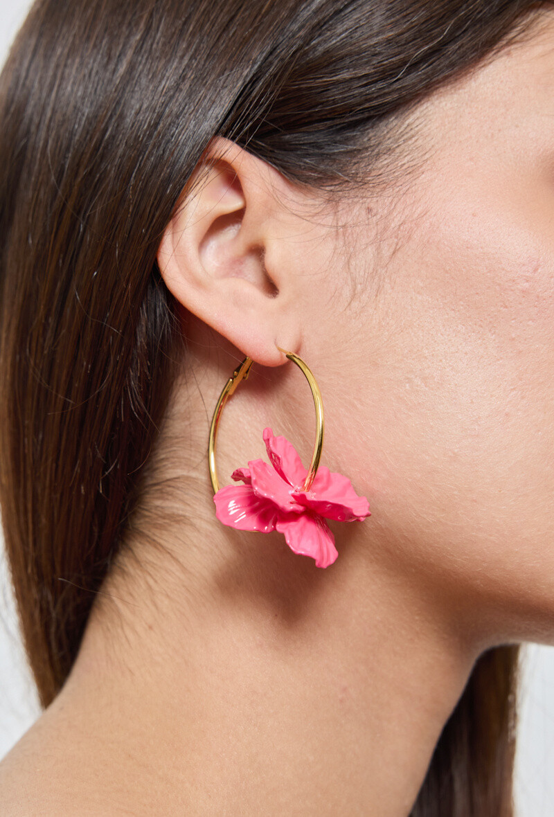 Mayorista Rouge Bonbons - Pendientes de flores de acero inoxidable
