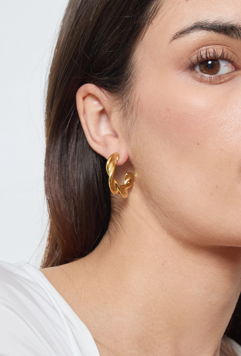 Grossiste Rouge Bonbons - Boucles d'oreilles créole en acier inoxydable