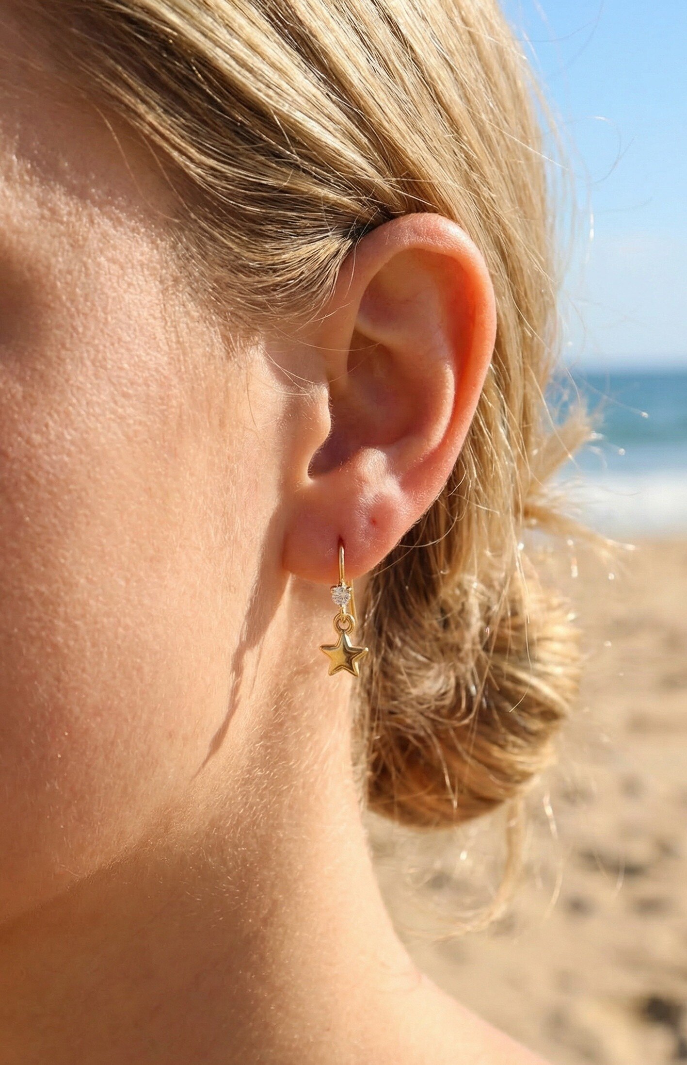 Mayorista Rouge Bonbons - PENDIENTES ESTRELLA DE ACERO INOXIDABLE