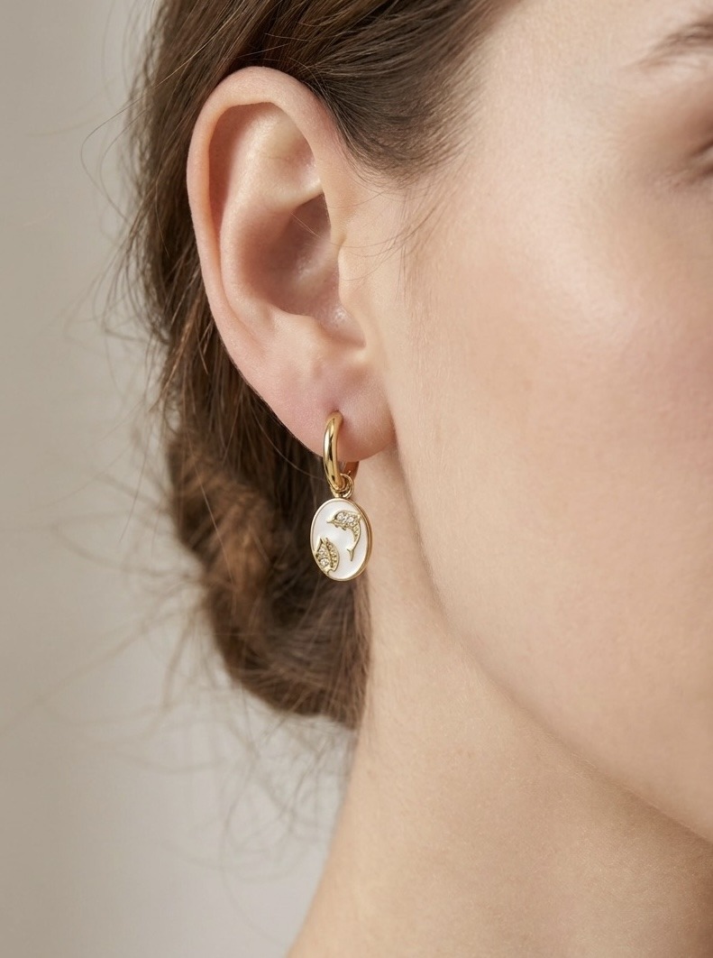 Grossiste Rouge Bonbons - BOUCLE D'OREILLE OVALE EN ACIER INOXYDABLE