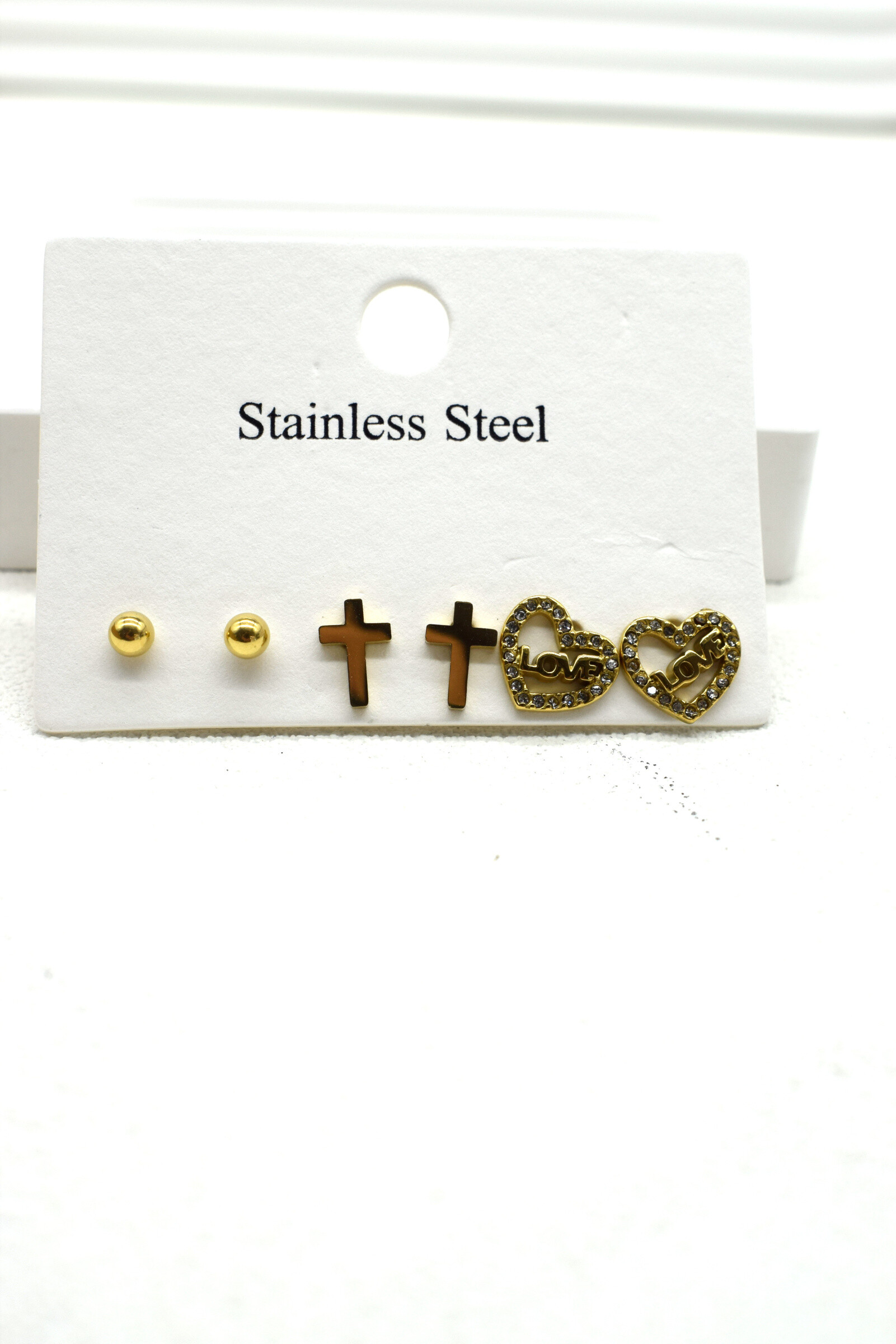 Wholesaler Rouge Bonbons - Lots earrings of the three stainless steel pairs
