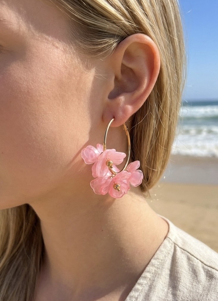 Mayorista Rouge Bonbons - Pendientes de flor de acero inoxidable