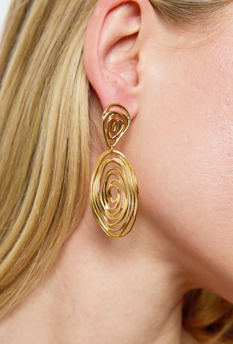 Wholesaler Rouge Bonbons - Stainless steel spiral earrings