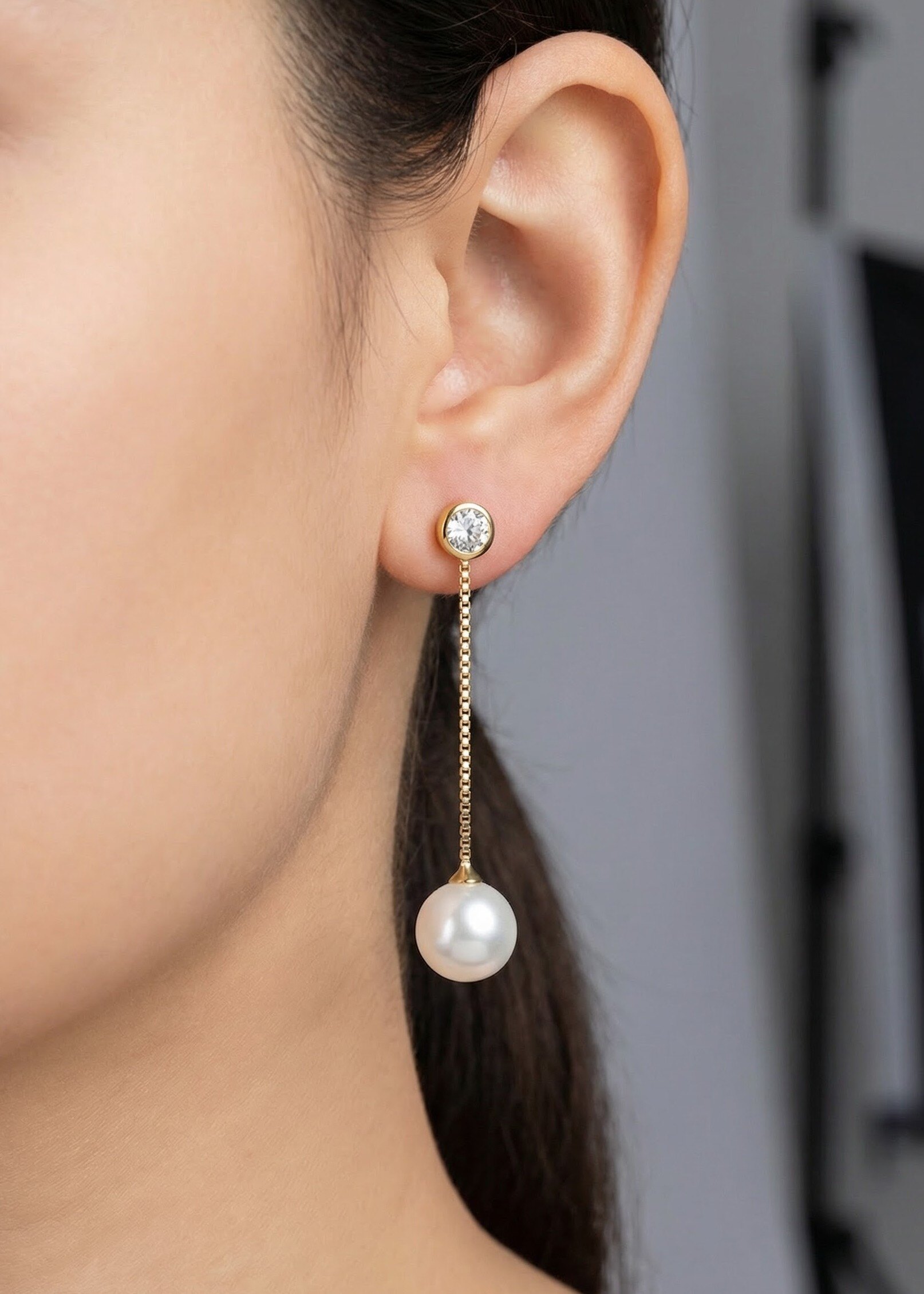 Mayorista Rouge Bonbons - PENDIENTES DE PERLA COLGANTE DE ACERO INOXIDABLE