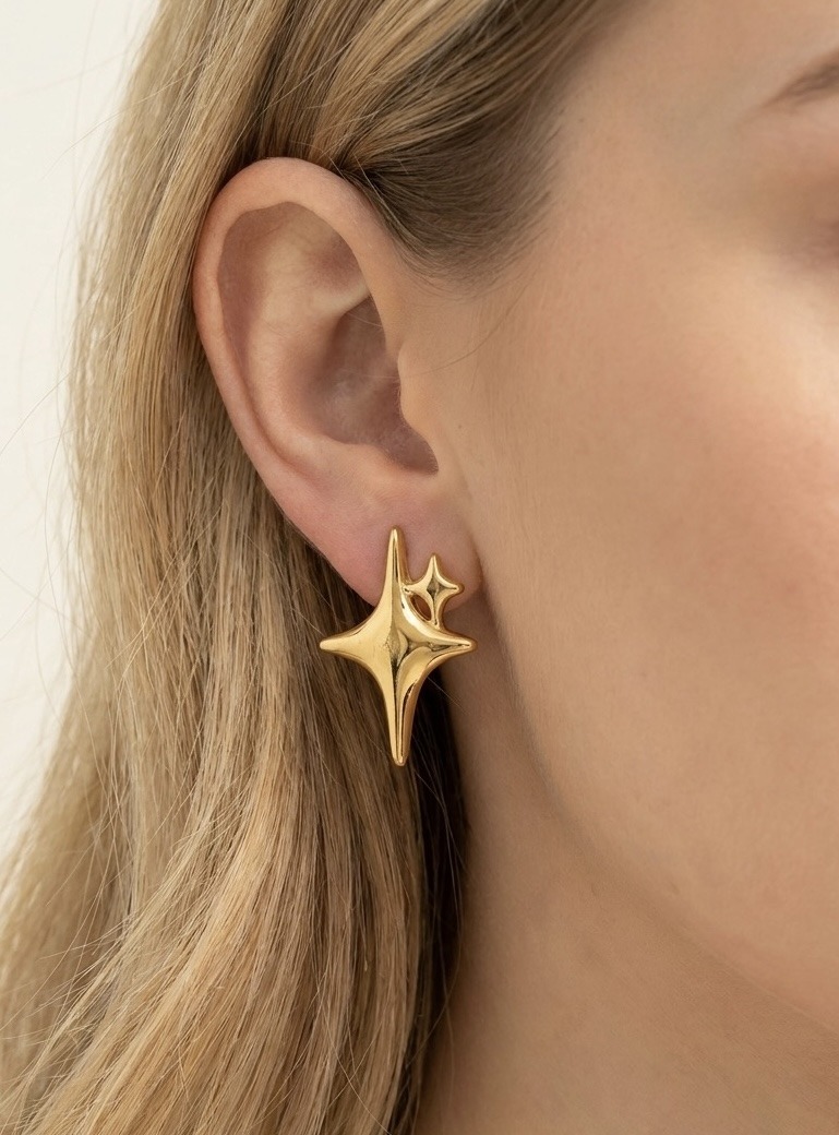 Mayorista Rouge Bonbons - PENDIENTES ESTRELLA DE ACERO INOXIDABLE
