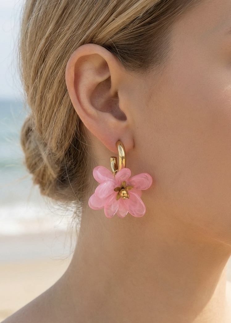 Mayorista Rouge Bonbons - PENDIENTES DE FLOR DE ACERO INOXIDABLE