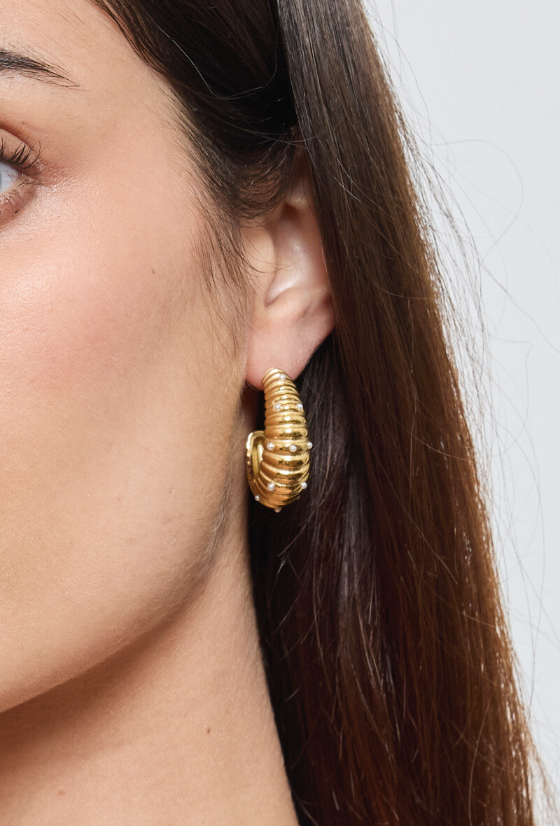 Grossiste Rouge Bonbons - Boucles d'oreilles créole en acier inoxydable