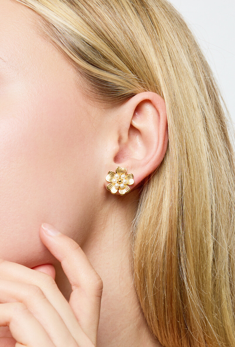 Wholesaler Rouge Bonbons - Stainless steel flower earrings