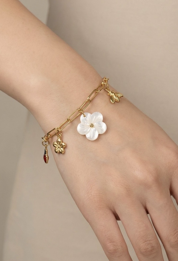 Grossista Rouge Bonbons - BRACCIALE CON CIONDOLI IN ACCIAIO INOSSIDABILE
