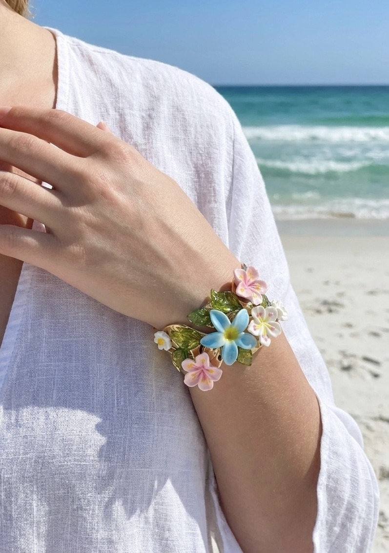 Großhändler Rouge Bonbons - BLUMENARMBAND AUS EDELSTAHL