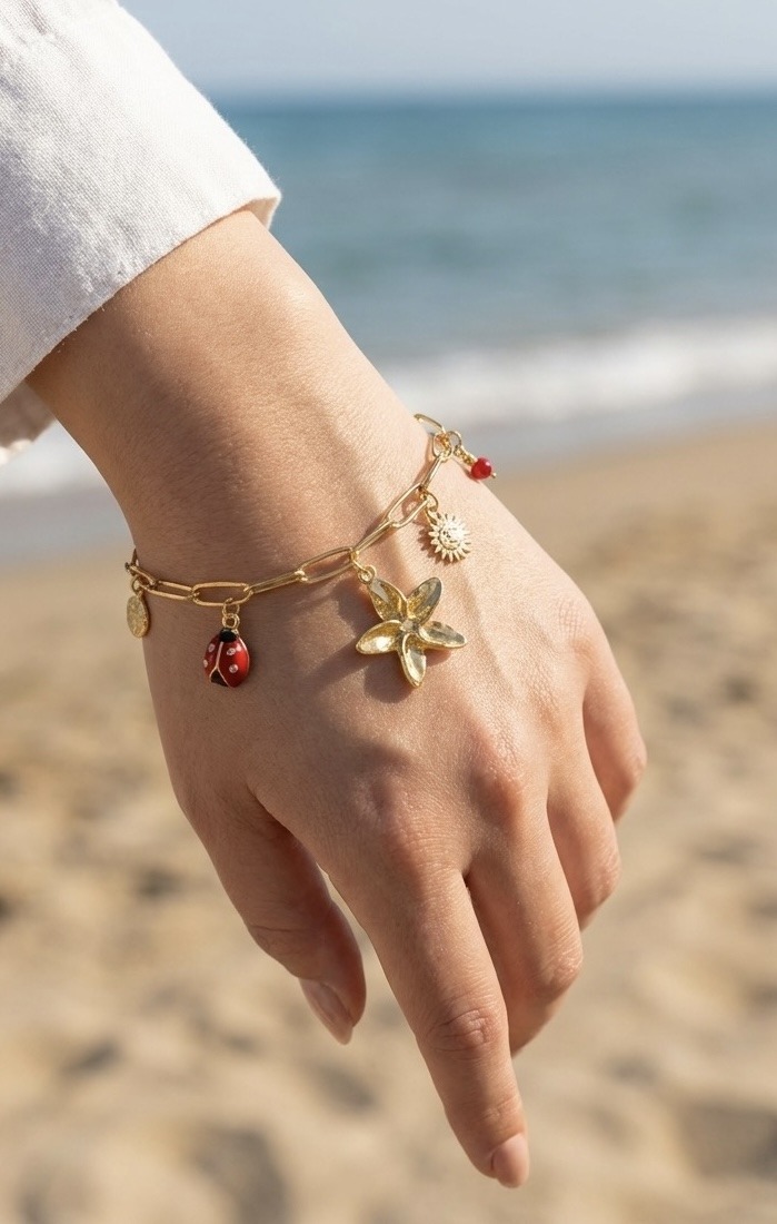 Grossista Rouge Bonbons - BRACCIALE CON CIONDOLO IN ACCIAIO INOX