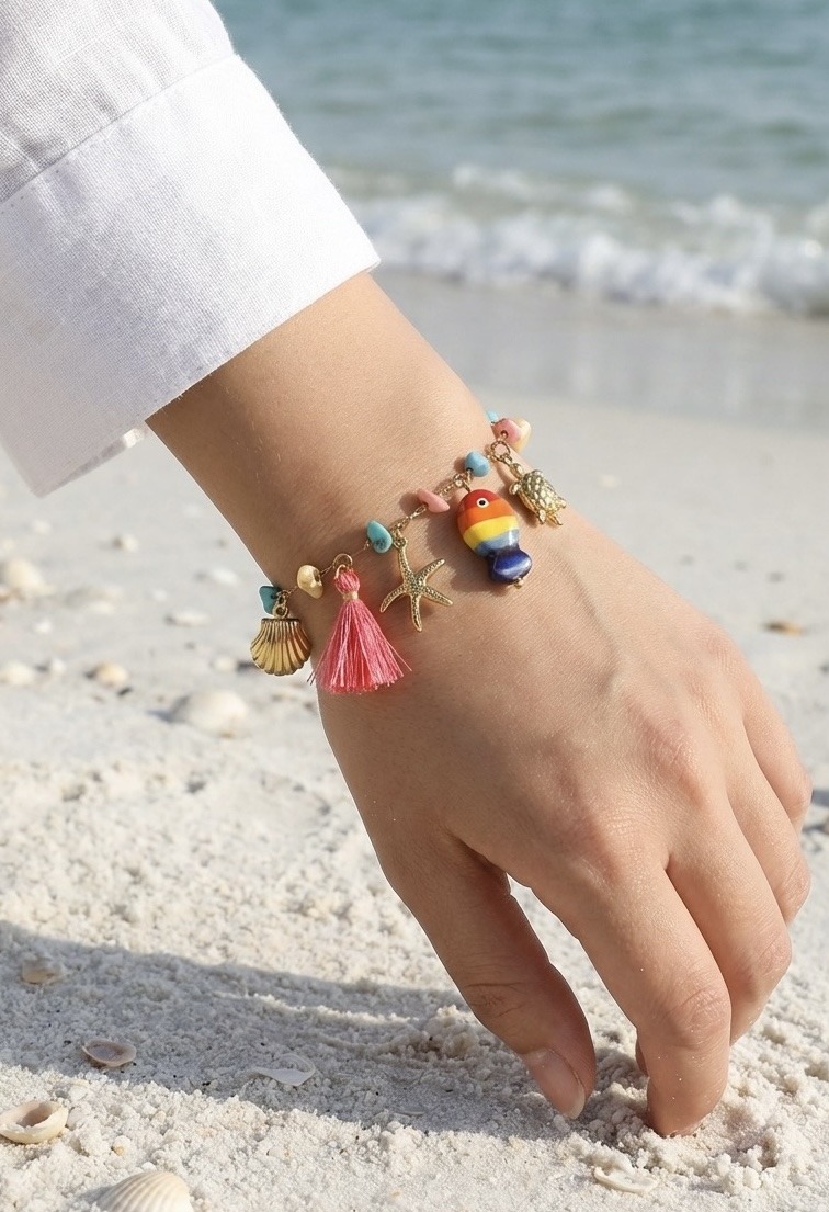 Grossista Rouge Bonbons - BRACCIALE CON CIONDOLO IN ACCIAIO INOSSIDABILE