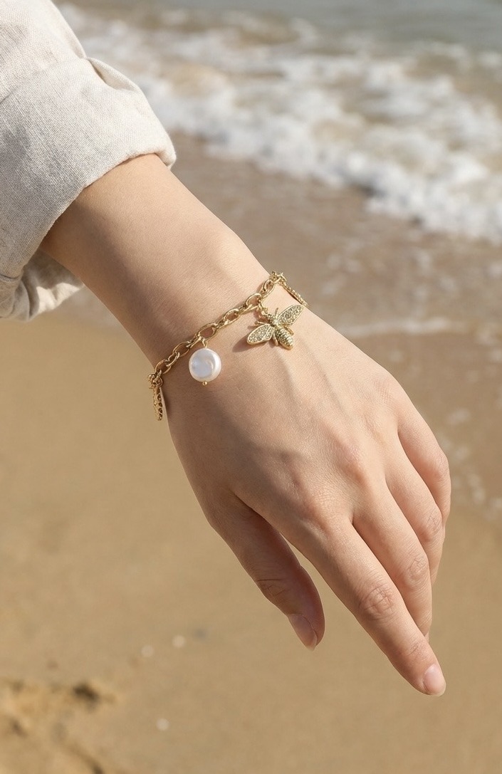 Grossista Rouge Bonbons - BRACCIALE CON CIONDOLI IN ACCIAIO INOX