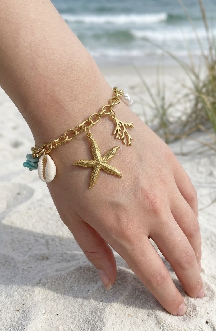 Grossista Rouge Bonbons - Bracciale con Ciondoli in Acciaio Inossidabile