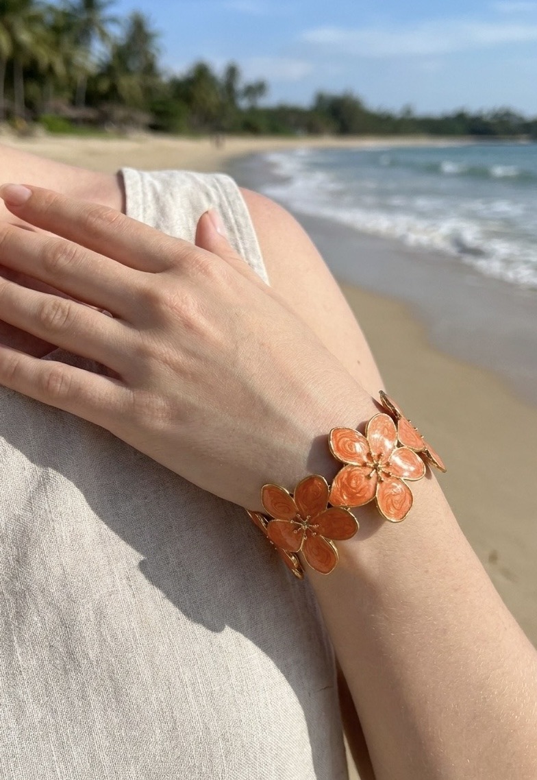 Großhändler Rouge Bonbons - BLUMENARMBAND AUS EDELSTAHL
