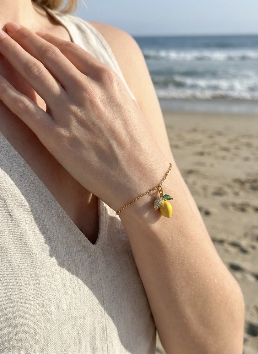 Mayorista Rouge Bonbons - PULSERA DE LIMÓN DE ACERO INOXIDABLE