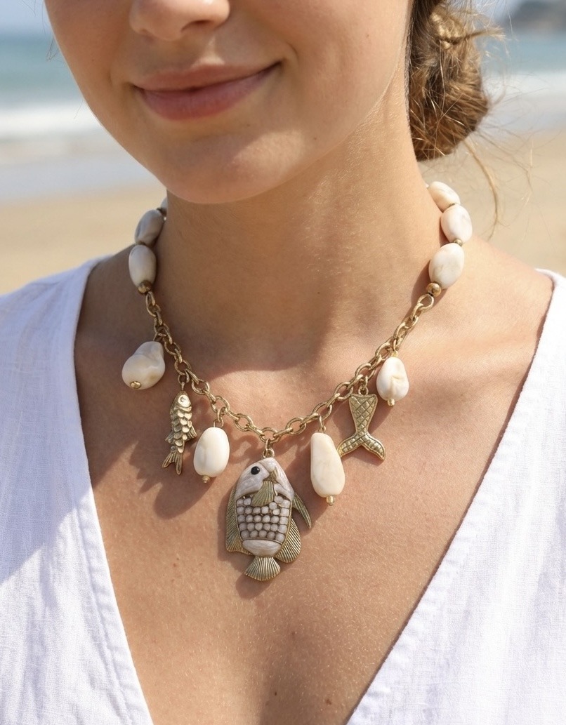 Mayorista Rouge Bonbons - Collar con dijes de acero inoxidable