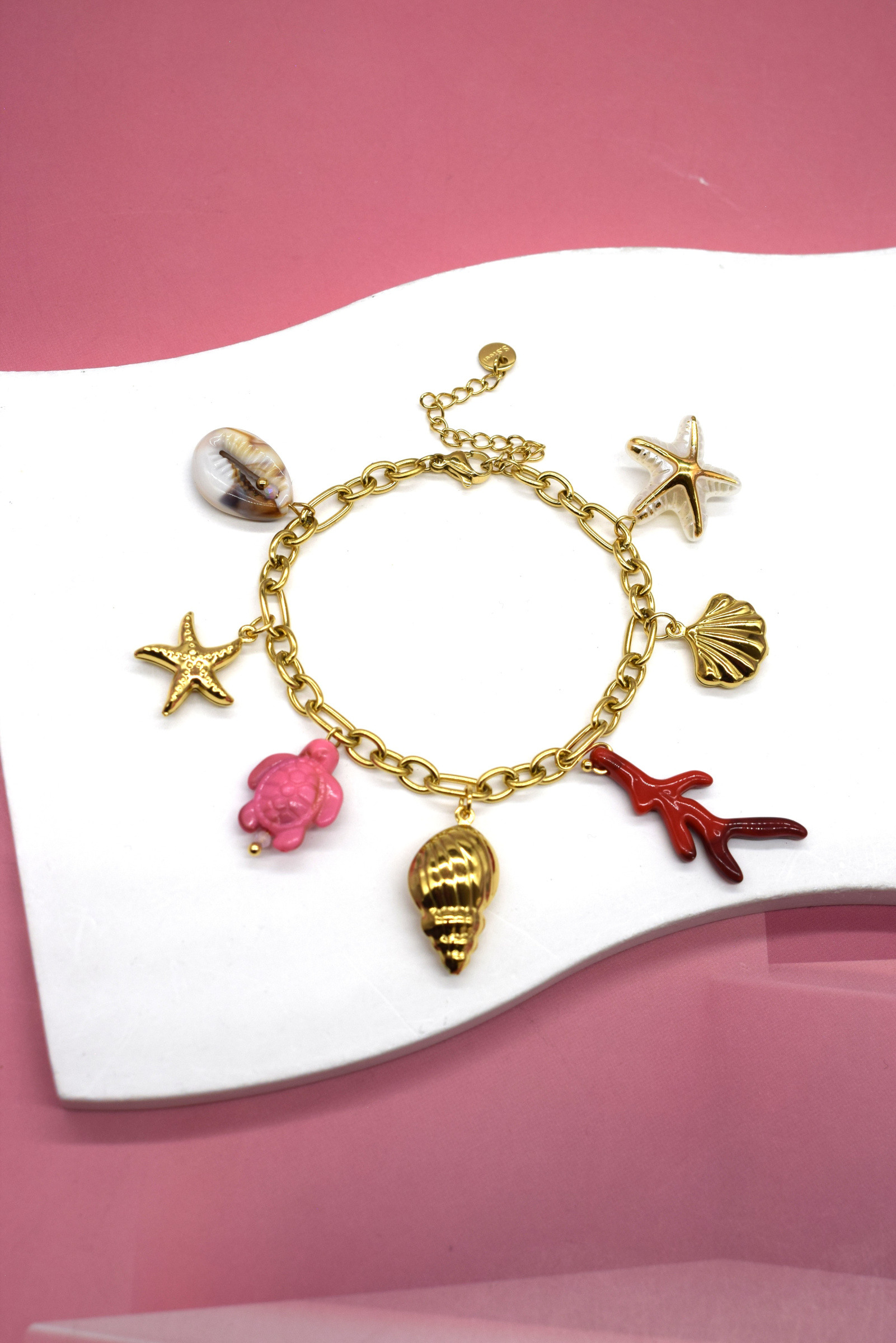 Grossista Rouge Bonbons - BRACCIALE CON CIONDOLI IN ACCIAIO INOX