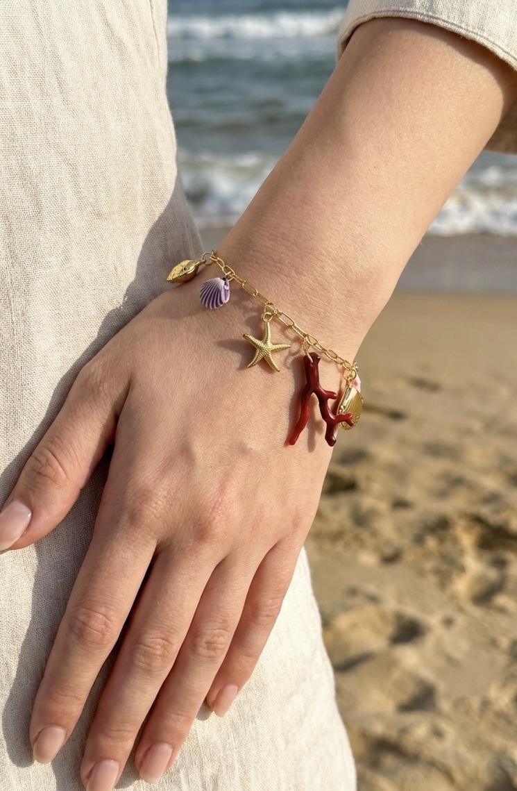 Grossista Rouge Bonbons - Bracciale con Ciondoli in Acciaio Inossidabile