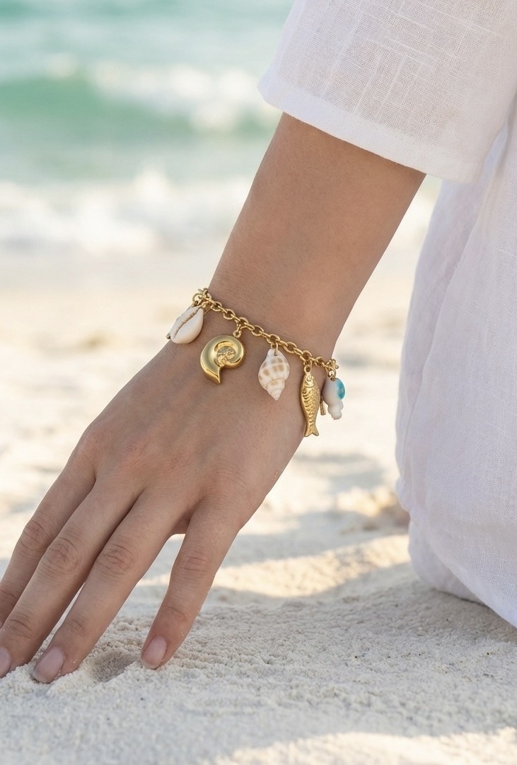 Grossista Rouge Bonbons - BRACCIALE CON CIONDOLI IN ACCIAIO INOSSIDABILE