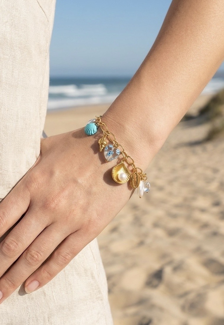 Grossista Rouge Bonbons - BRACCIALE CON CIONDOLI IN ACCIAIO INOX