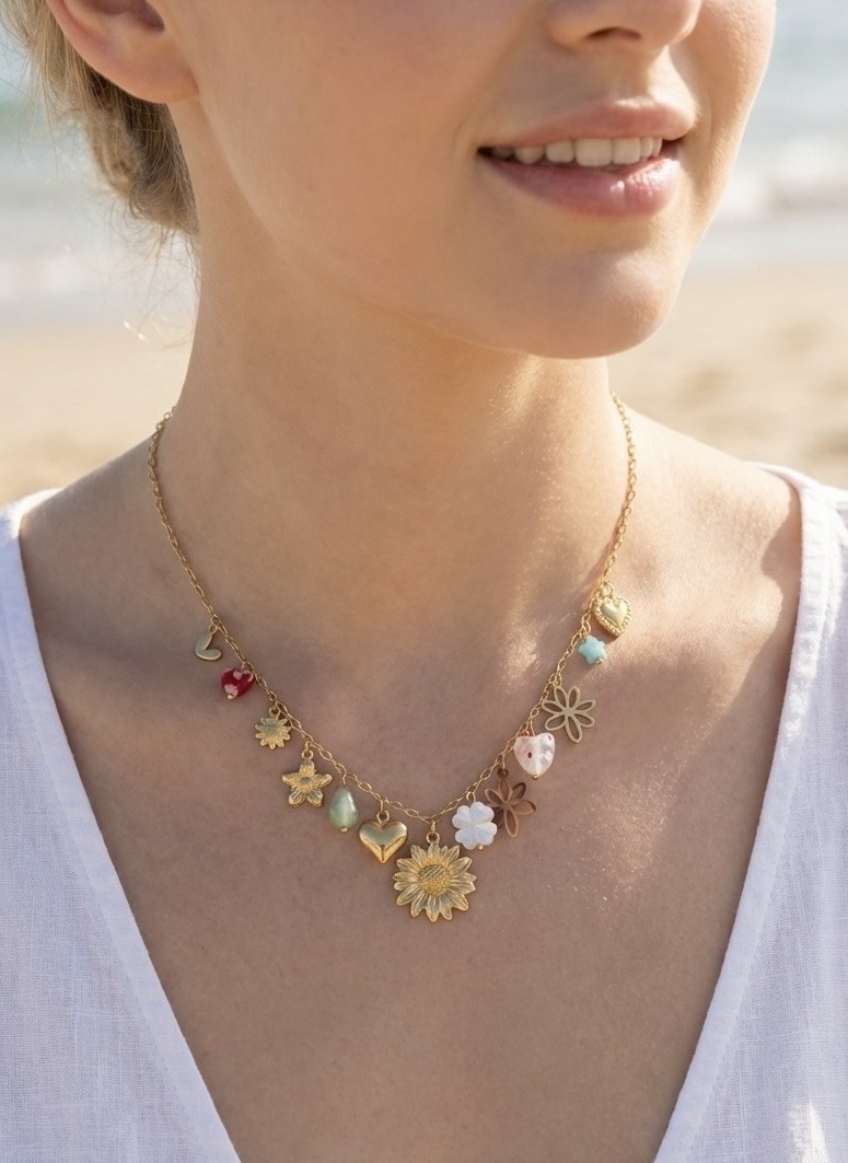 Mayorista Rouge Bonbons - Collar con colgante de acero inoxidable