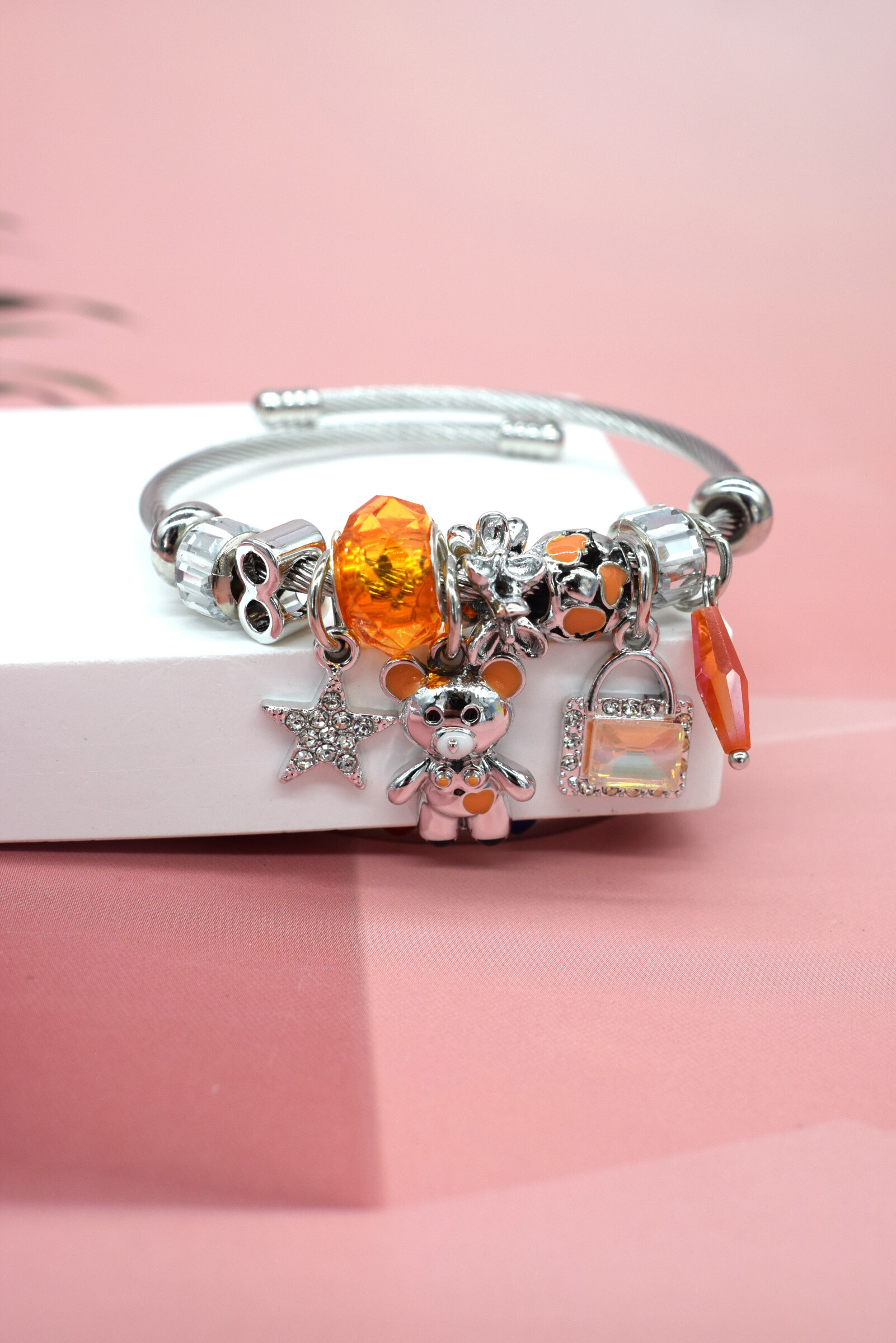Grossiste Rouge Bonbons - Bracelet jonc ajustable