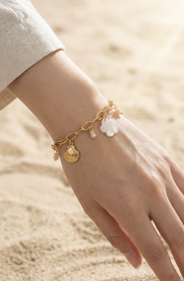 Grossista Rouge Bonbons - BRACCIALE CON CIONDOLI IN ACCIAIO INOX