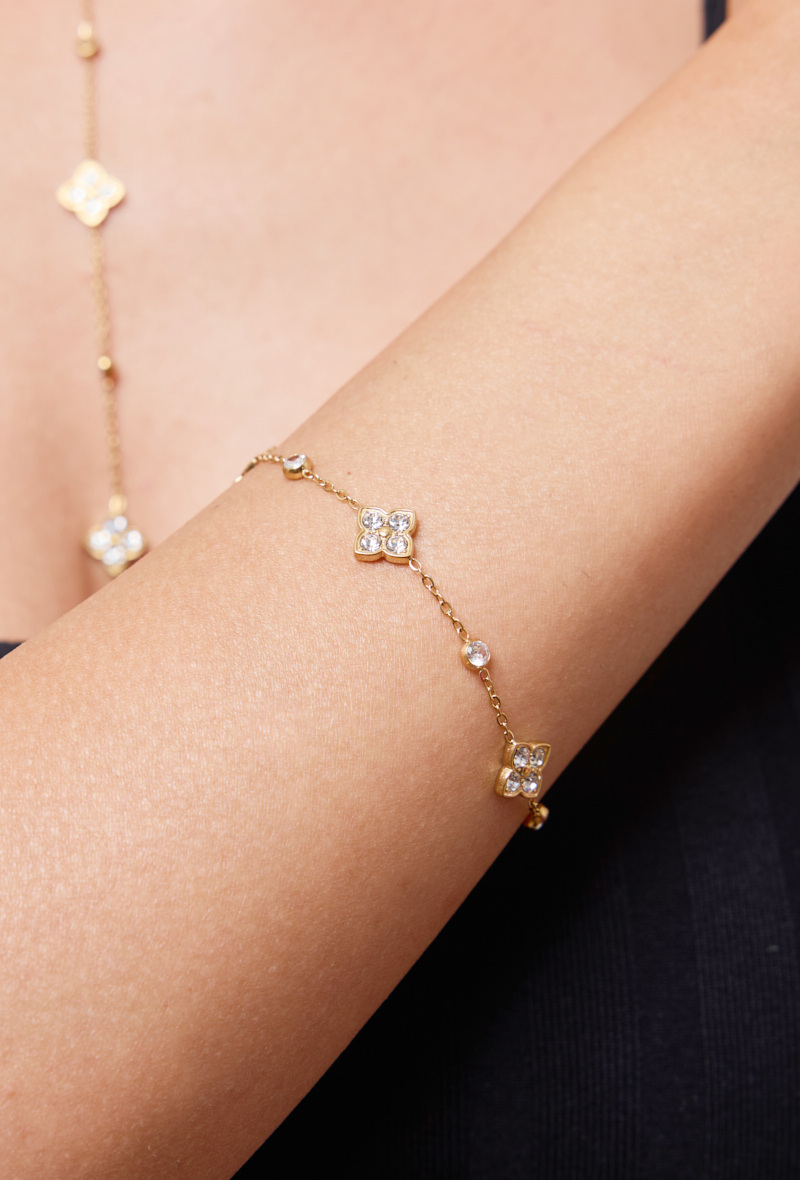 Wholesaler Rouge Bonbons - Stainless steel flower bracelet