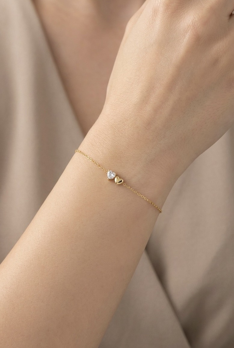 Grossista Rouge Bonbons - BRACCIALE CUORE IN ACCIAIO INOSSIDABILE