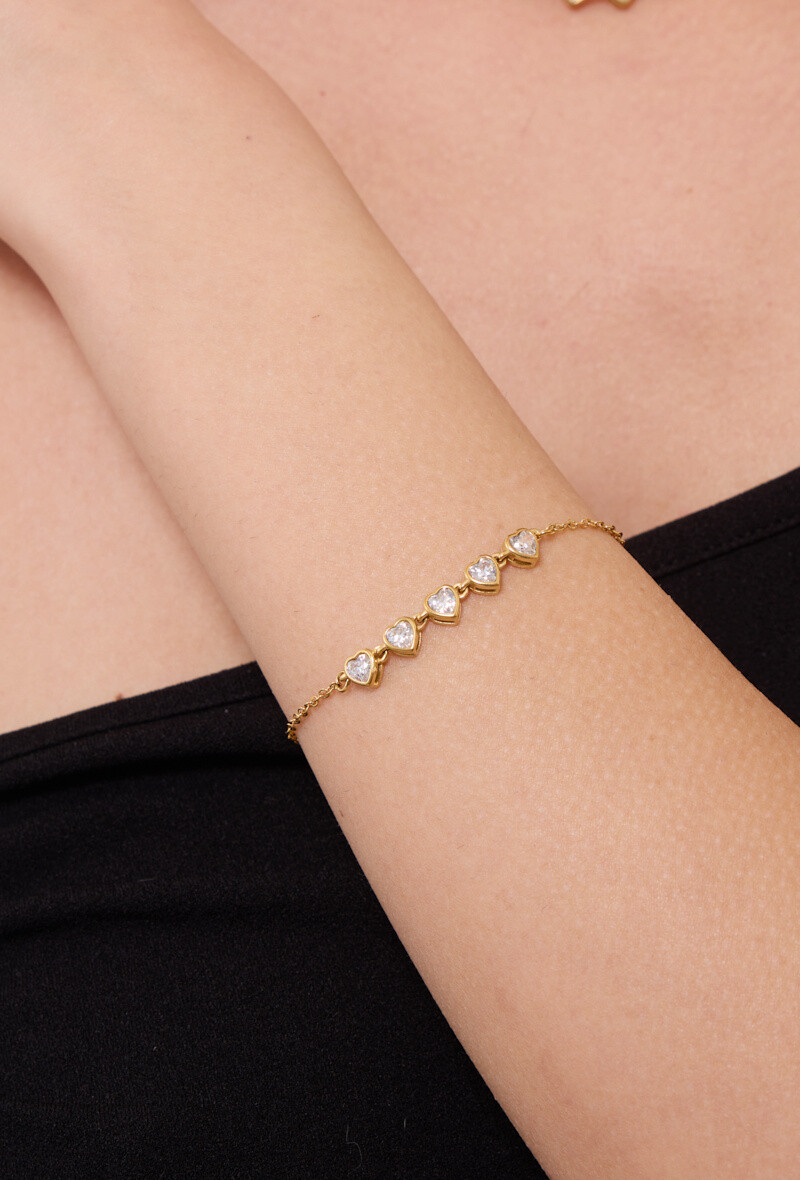 Wholesaler Rouge Bonbons - Stainless steel heart bracelet