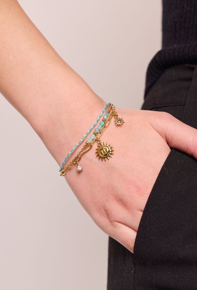 Grossista Rouge Bonbons - Bracciale a 3 catene solari in acciaio inossidabile